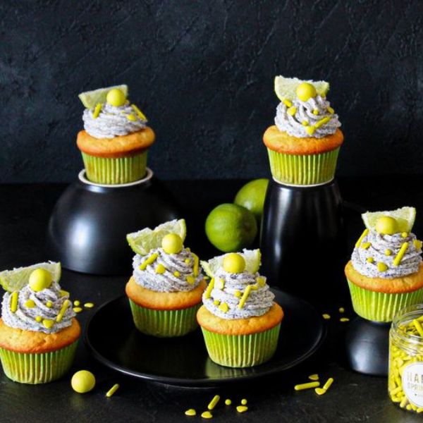 Limetten-Mohn-Cupcakes